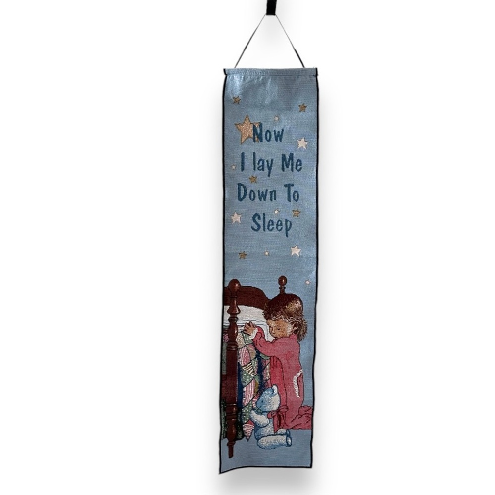 Vintage Hanging Tapestry Now I Lay Me Down to Sleep Kids Room Decor Prayer
